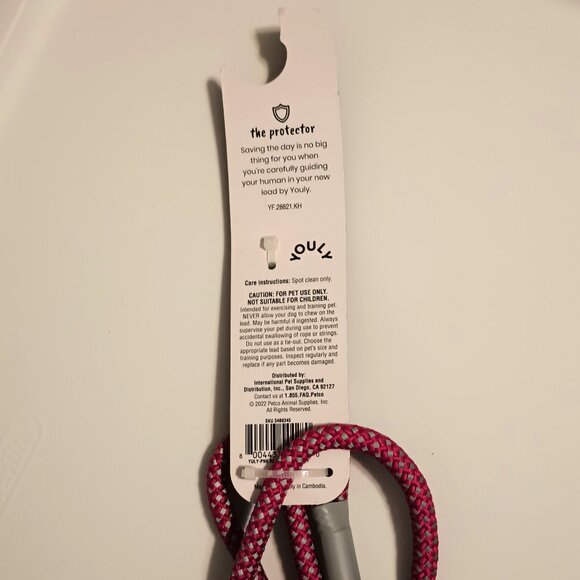 NWT~ YOULY The Protector 5/16" Thick Pink & Gray Reflective Dog Leash 5-ft. Long - Picture 8 of 11